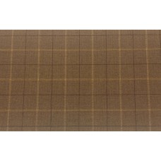 Abraham Moon Fabric 50% Wool 50% Cotton by the metre Brown Check Ref 1873/68